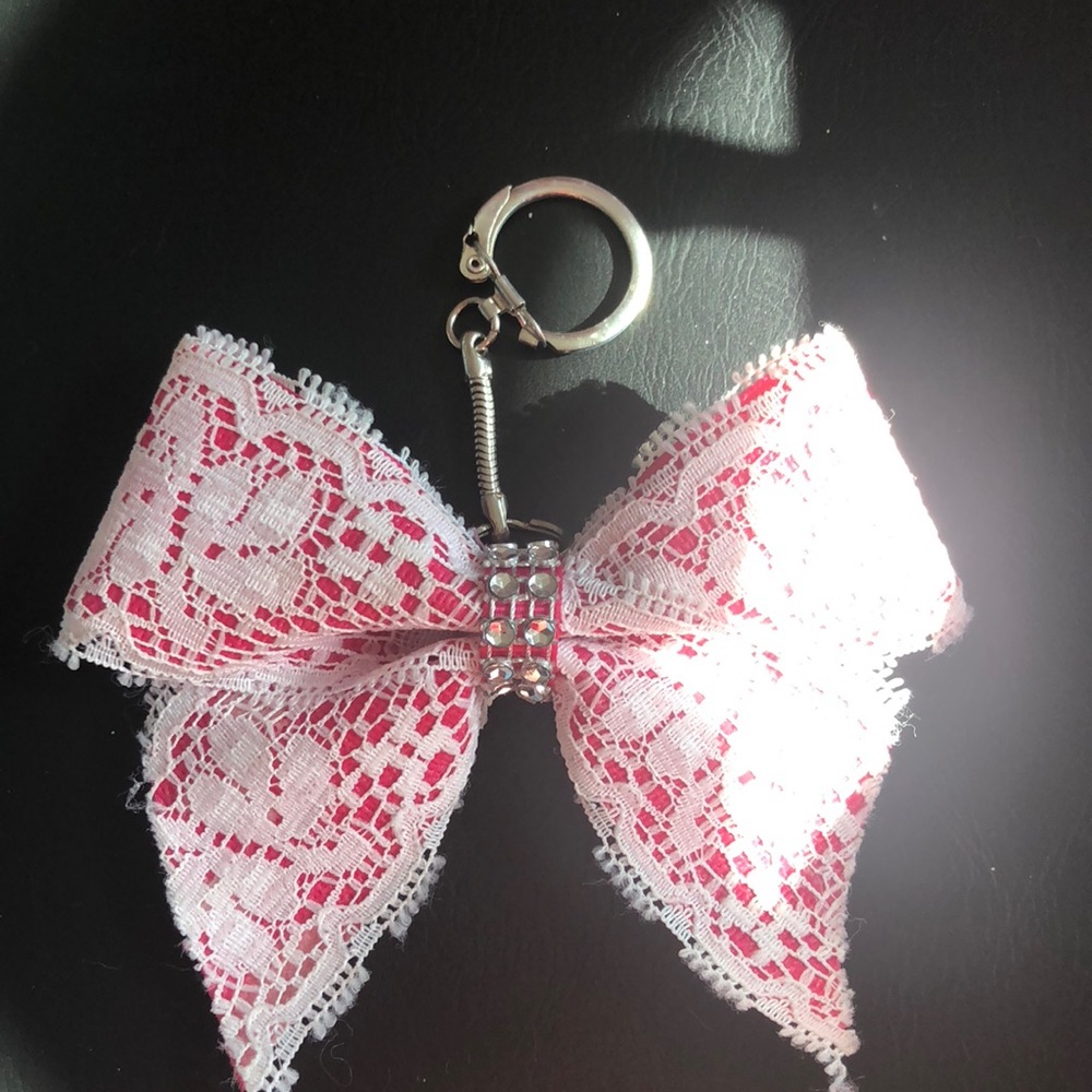 Mini cheer bow keychain